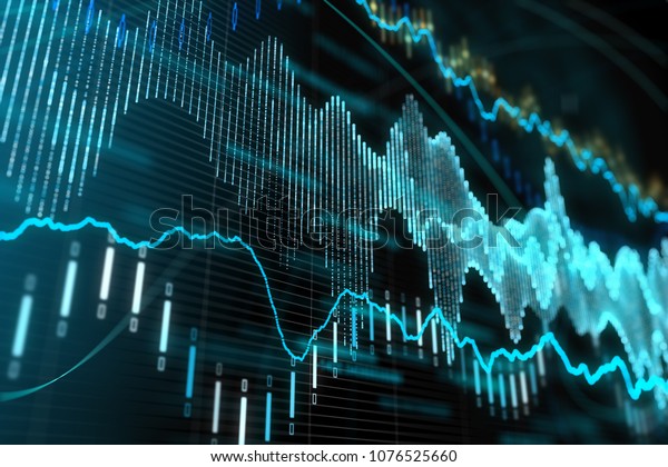 Creative Glowing Forex Chart Background Finance Stock Illustration - 